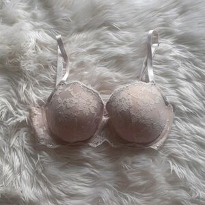 Victoria's Secret White Dream Angels Lined Demi Bra 32DD